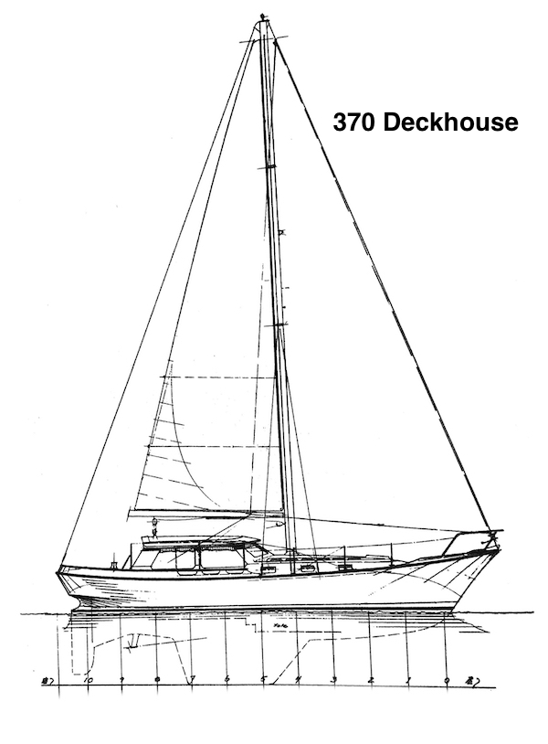 Truant 370 sailboat under sail