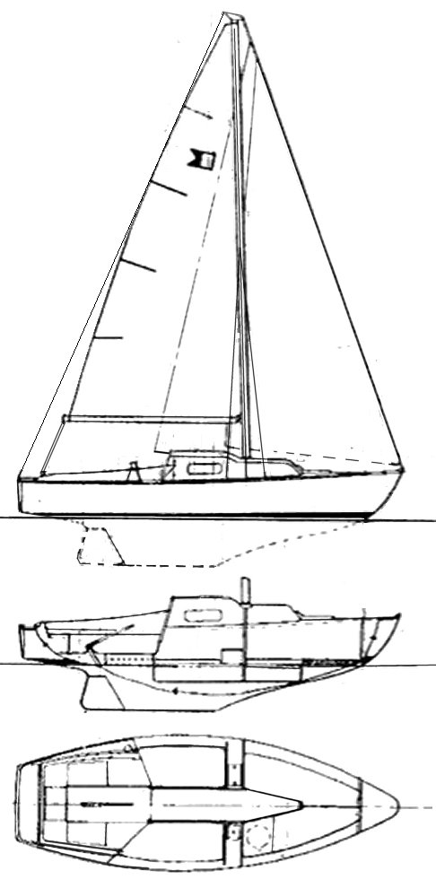 Able 20 sailboat under sail