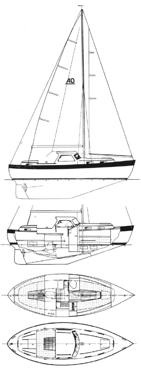 Adagio 27 sailboat under sail