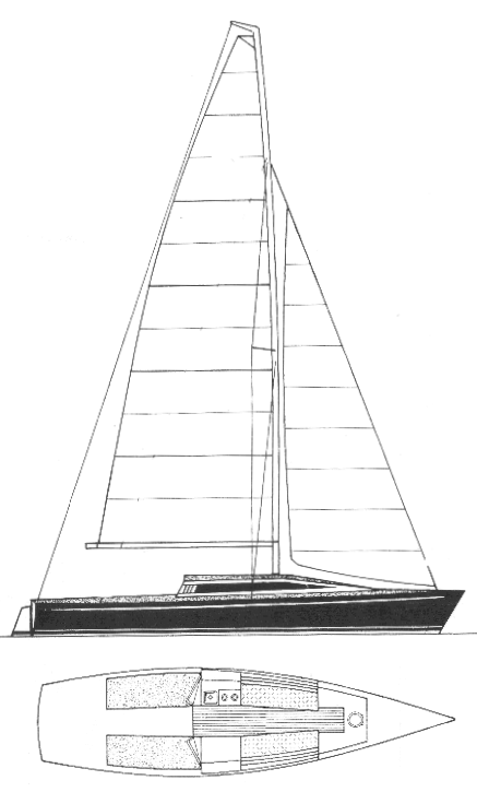 Adams 106 sailboat under sail