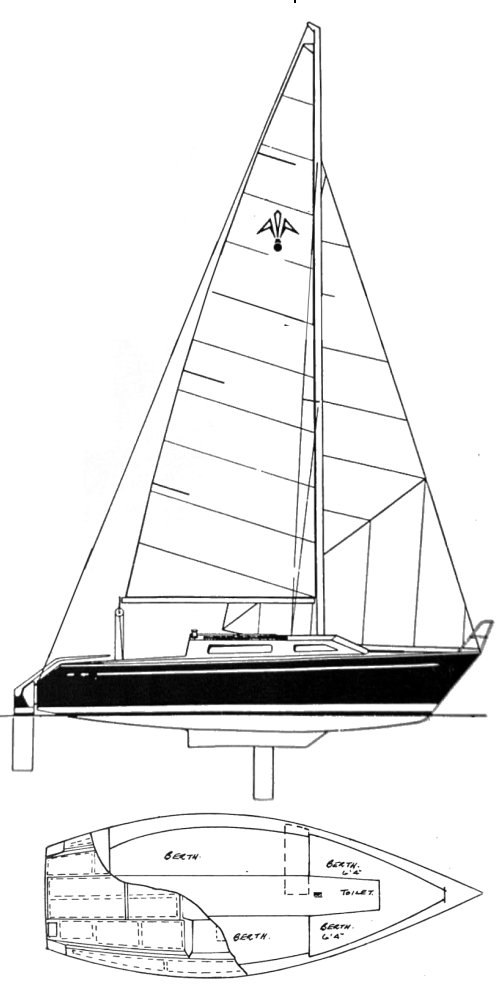 Adams 21 sailboat under sail