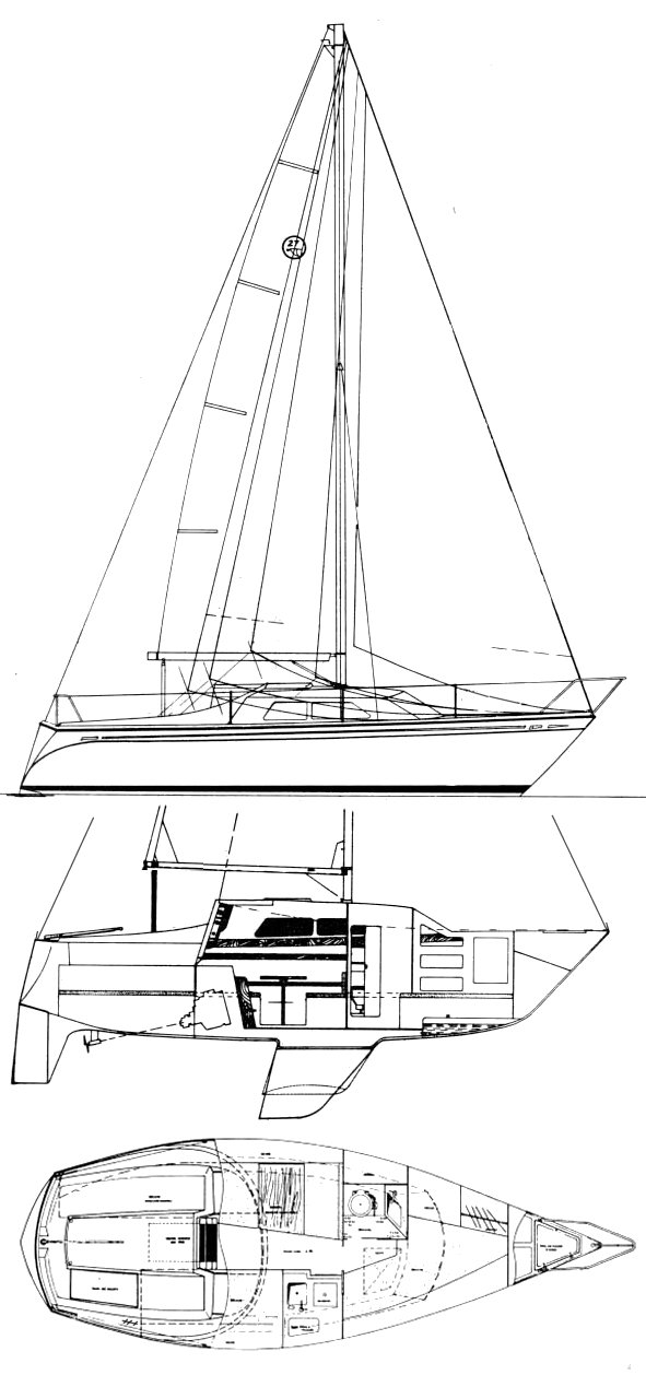 Albatroz 27 sailboat under sail