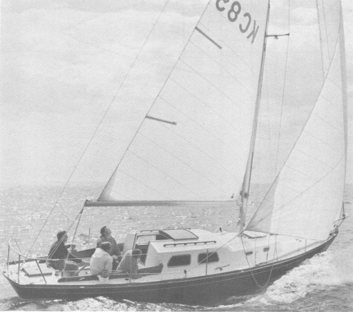 Alberg 30 sailboat under sail