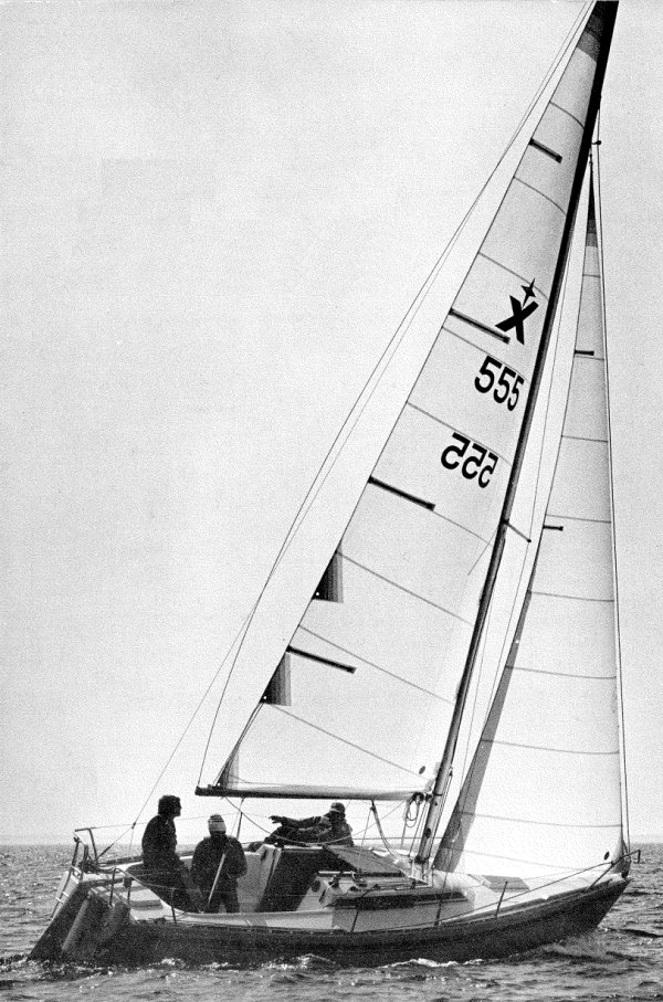 Albin express sailboat under sail