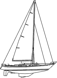 Alden 48 sailboat under sail