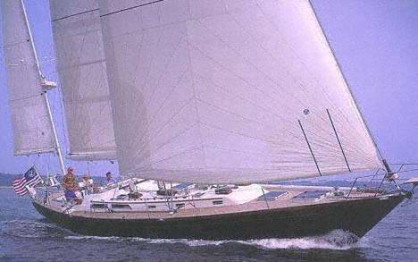 Alden 54 sailboat under sail