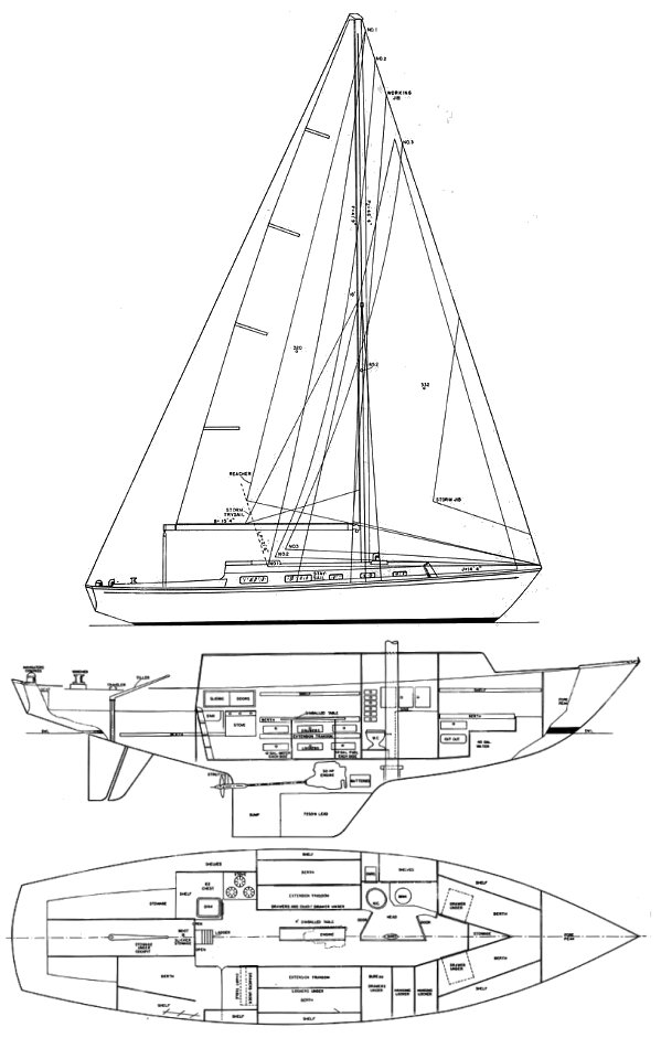 Alerion 38 sailboat under sail