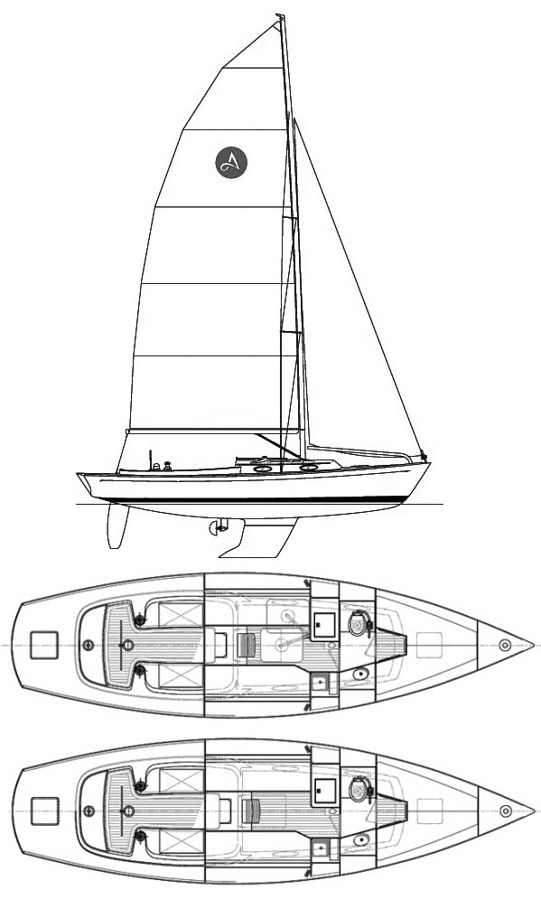Alerion express 33 sailboat under sail