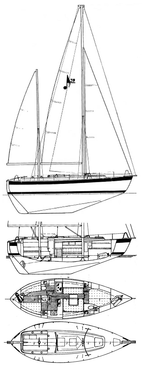 Allegro 39 sailboat under sail