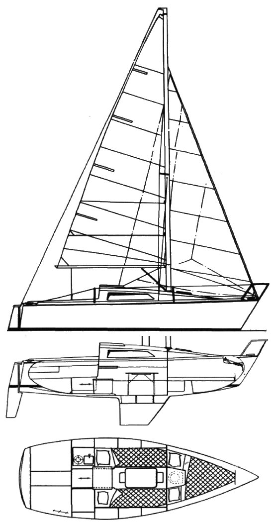 Aloa 23r sailboat under sail