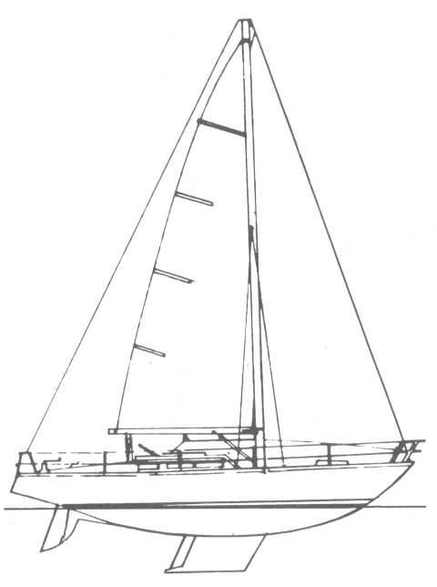 Aloa 34 sailboat under sail