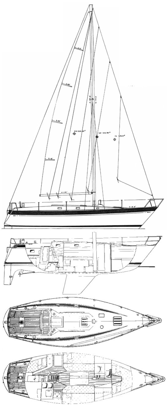 Alpa a34 sailboat under sail
