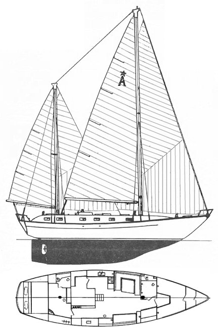 Alpha 48 sailboat under sail