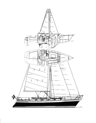 Amazon 37 sailboat under sail