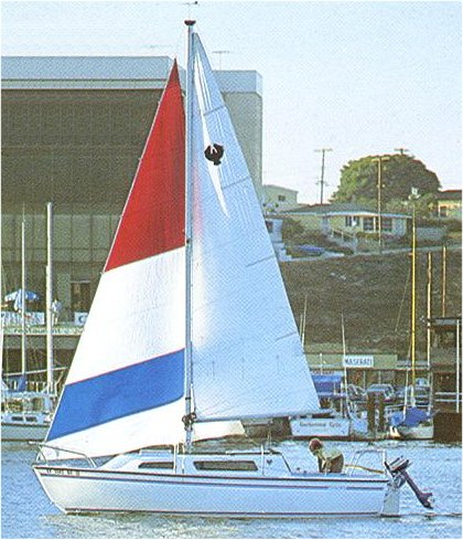 American 23 sailboat under sail