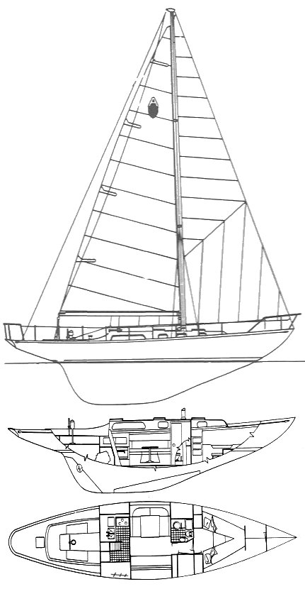 Annapolis 44 sailboat under sail