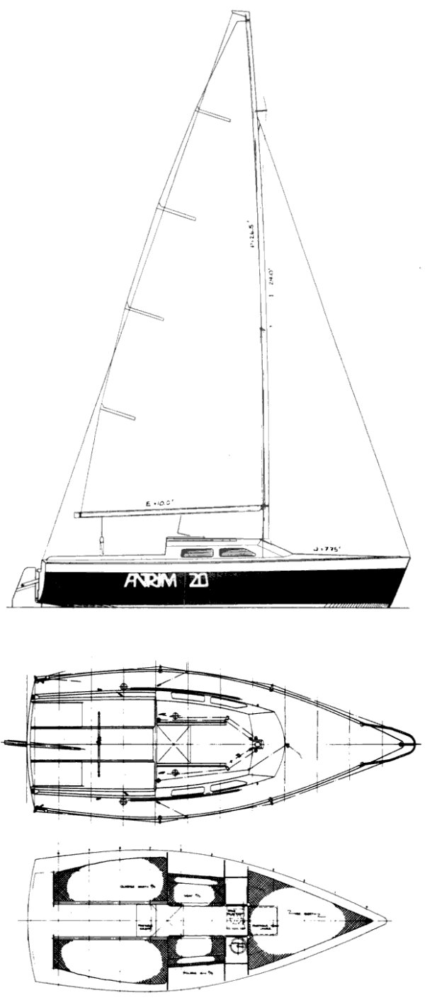 Antrim 20 sailboat under sail
