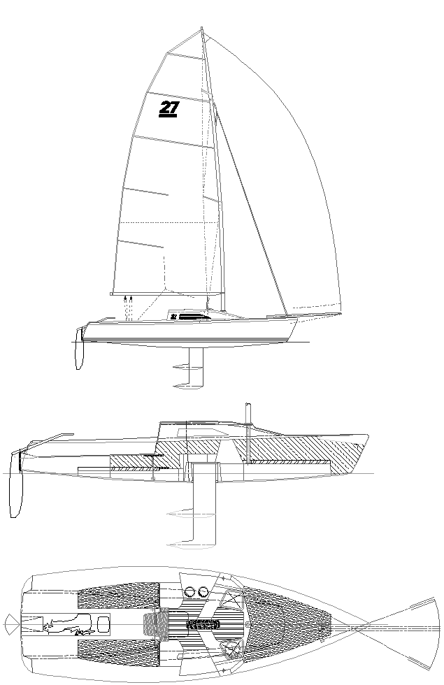 Antrim 27 sailboat under sail