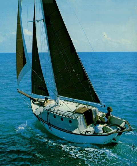 Aquarius 24 pilot cutter sailboat under sail