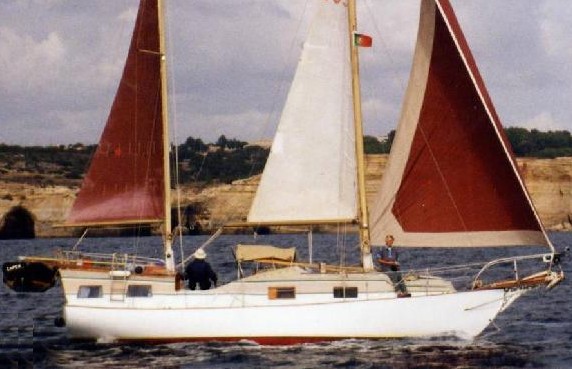 Atlantic clipper 36 sailboat under sail