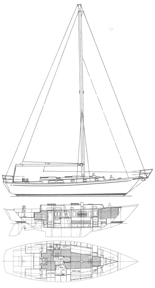 Aurora 40 sailboat under sail