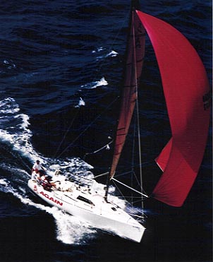 B 32 beiley sailboat under sail