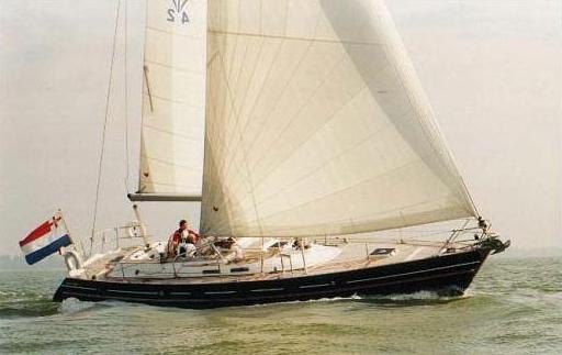 Contest 42s sailboat under sail