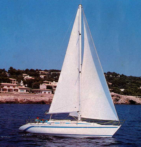 Furia 382 cruising sailboat under sail