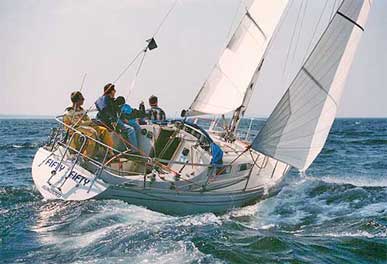 Ballad 30 albin sailboat under sail