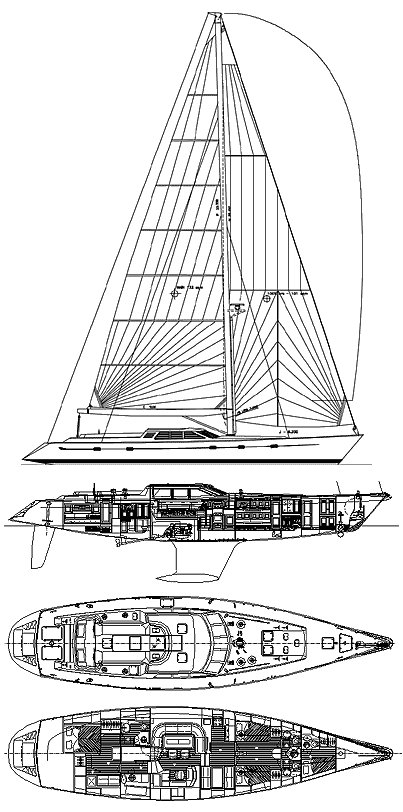 Baltic 73 sailboat under sail