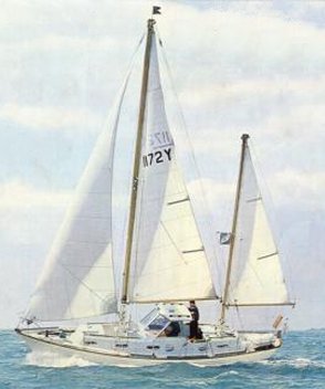 Barbary 32 sailboat under sail