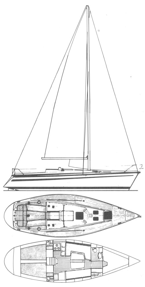 Bavaria 1060 sailboat under sail
