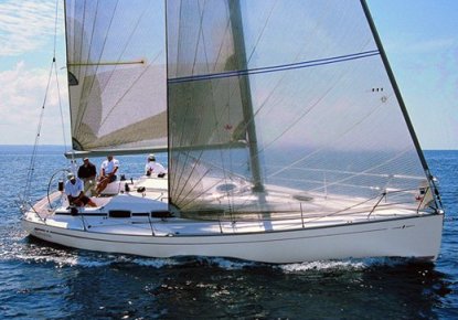 Bavaria match 35 sailboat under sail