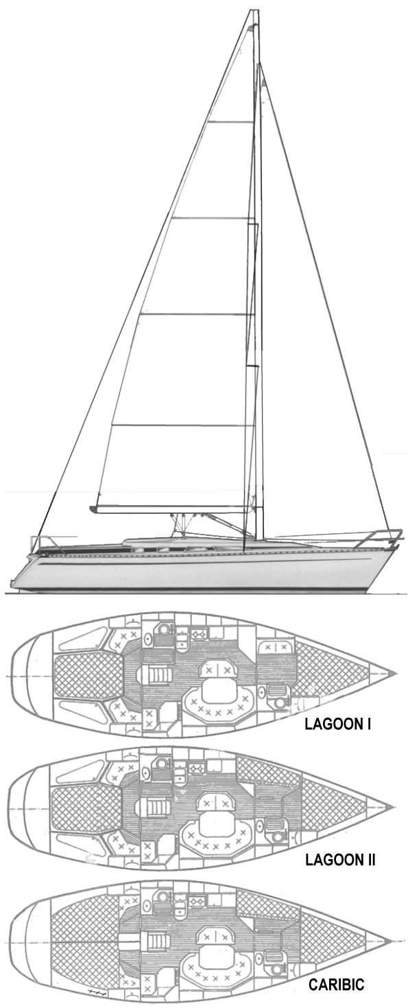 Bavaria 390 sailboat under sail