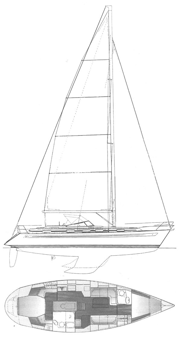 Bavaria 42 sailboat under sail
