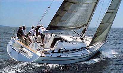 Bavaria match 38 sailboat under sail
