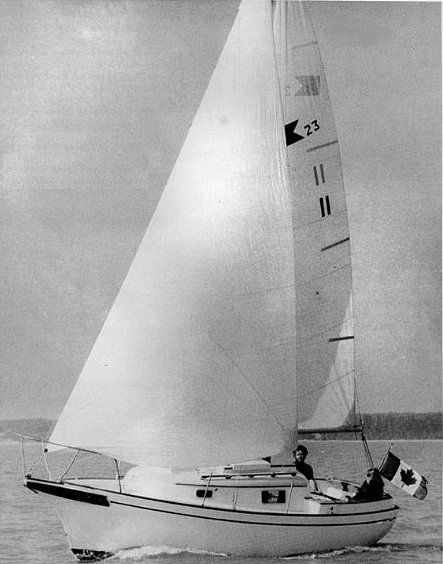 Bayfield 23 sailboat under sail