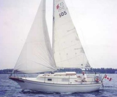 Bayfield 25 sailboat under sail