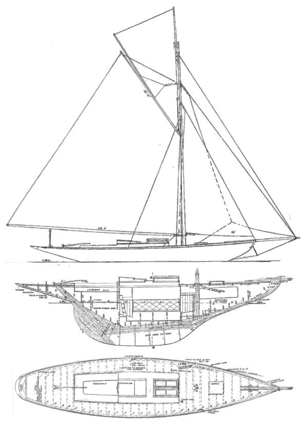 Belfast lough one design class i sailboat under sail