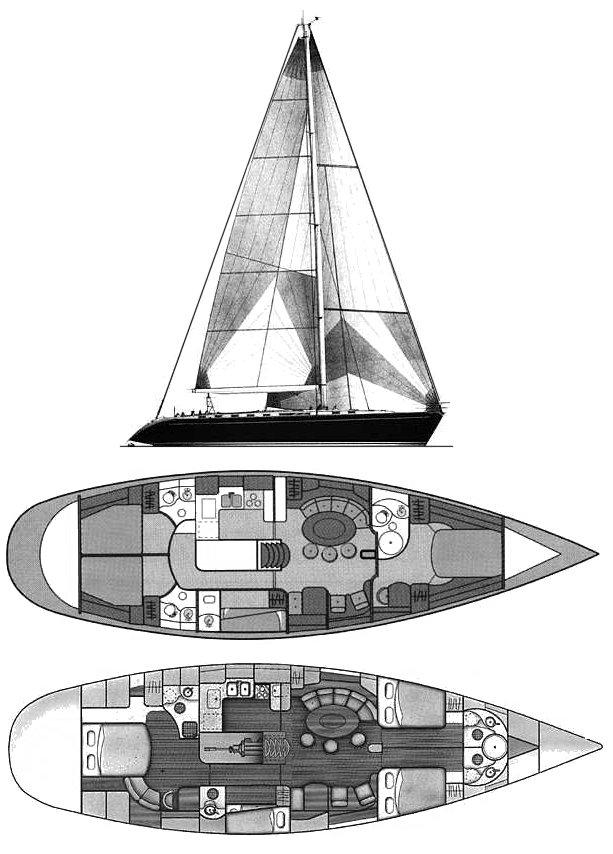 Beneteau 62 sailboat under sail