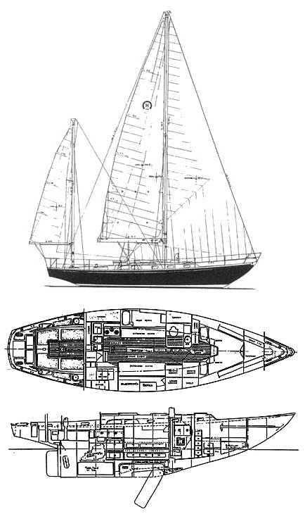 Bermuda 40 3 hinckley sailboat under sail