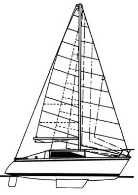 Bi loup 765 sailboat under sail