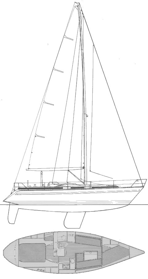 Bianca 107 sailboat under sail