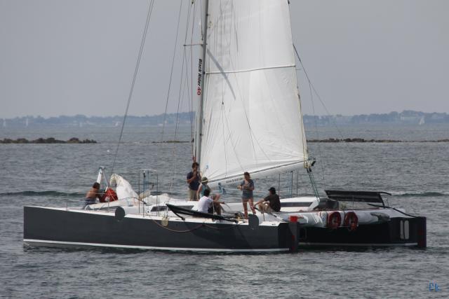 Black rider 40 sailboat under sail