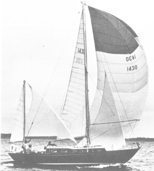 Black watch 37 sailboat under sail