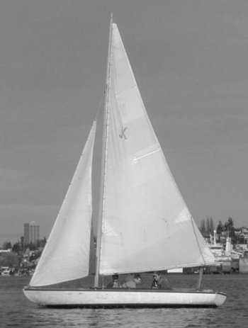 Blanchard knockabout jr sailboat under sail