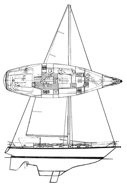 Bombay explorer 44 sailboat under sail