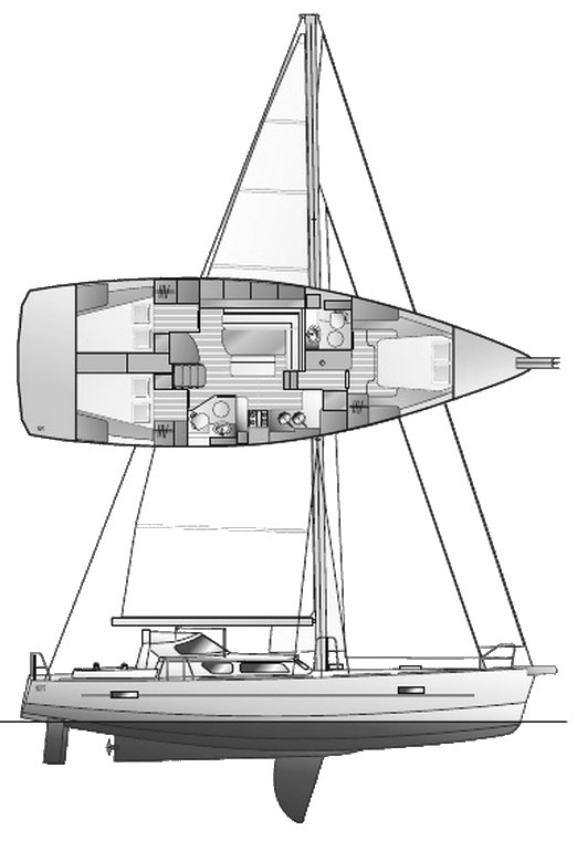 Boreal 44 sailboat under sail
