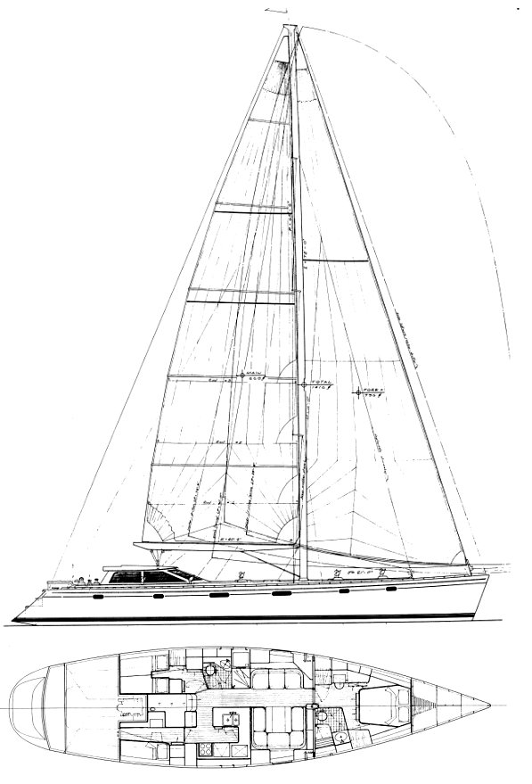 Bougainvillaea 62 sailboat under sail