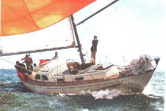 Bowman 36 sailboat under sail